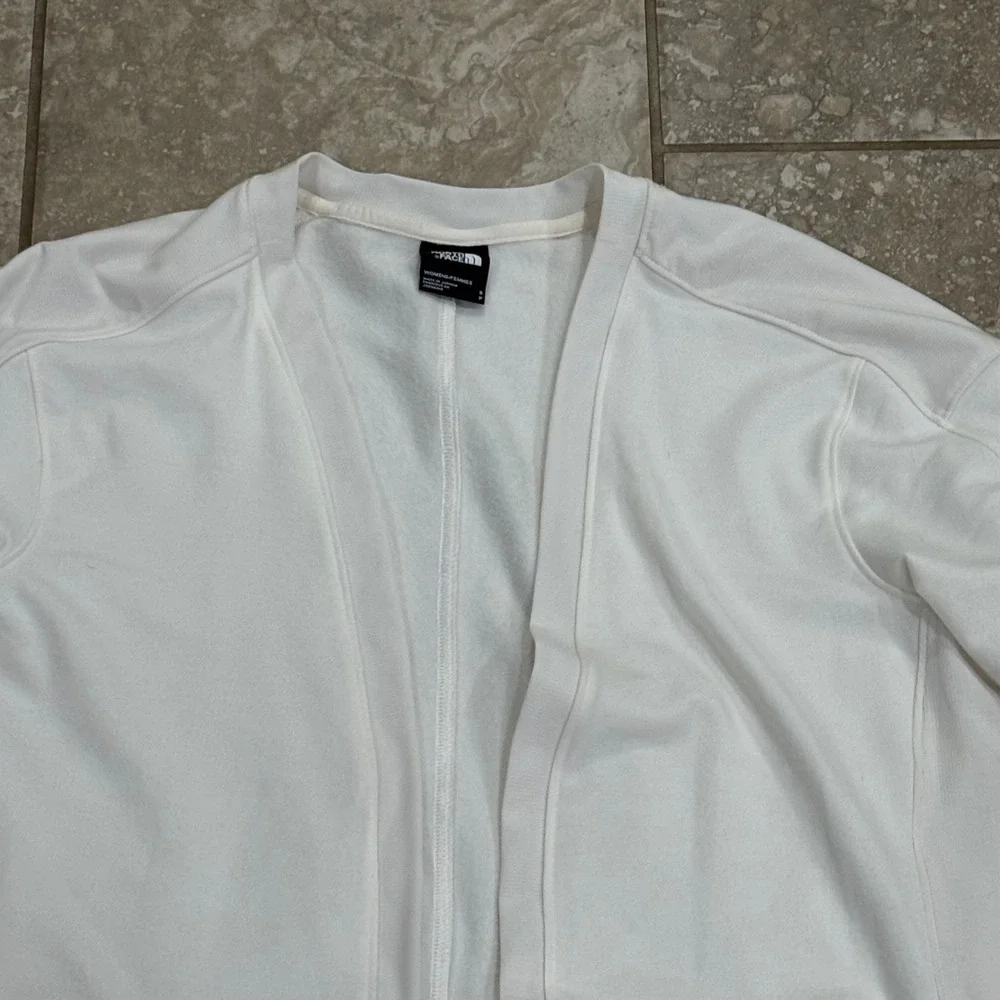 The North Face Womens White Open Front Fleece Cardigan Jacket Small